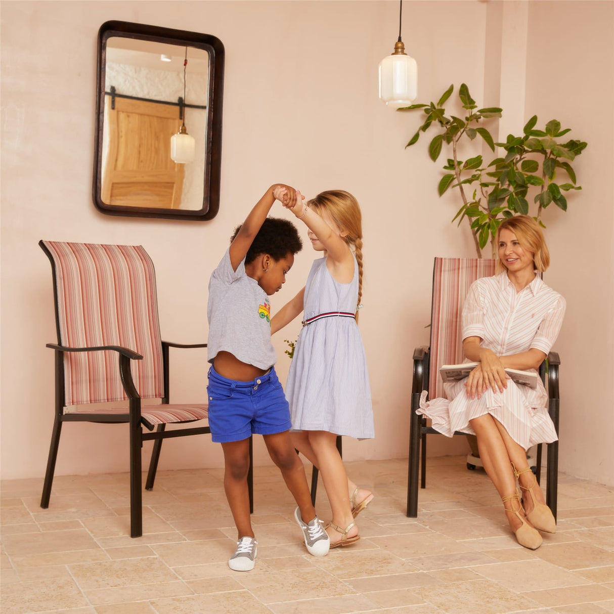 Vicllax Patio Sling Dining Chair, Large Outdoor Sling Chair, Set of 2/4/6