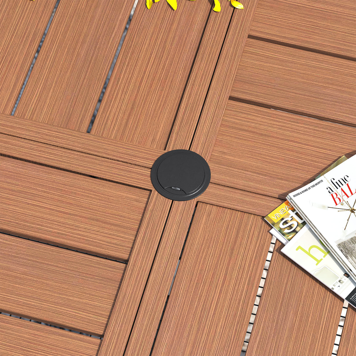 Vicllax 59.8" Patio Round Dining Table Set of 8, Metal Dining Table and Swivel Dining Chairs