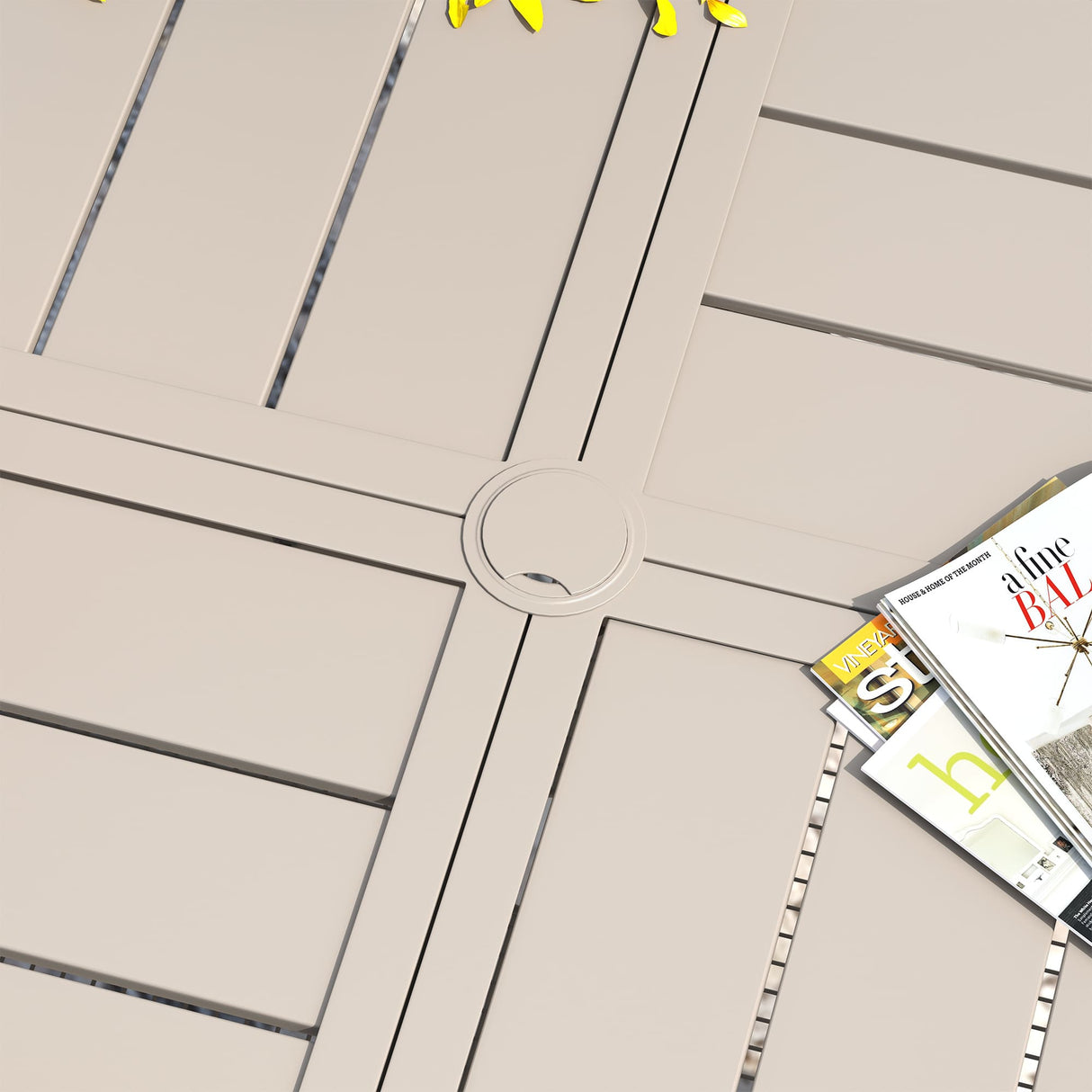 Vicllax 59.8" Patio Round Dining Table Set of 8, Metal Dining Table and Swivel Dining Chairs