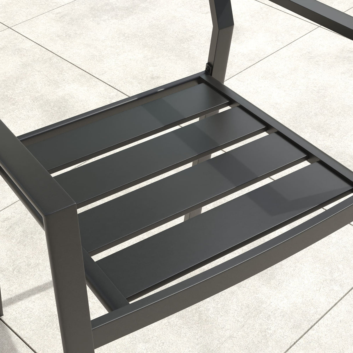 VICLLAX Patio 7 Pieces Outdoor Dining Set, 63" Rectangular Metal Dining Table and 6 Stackable Chairs for Lawn