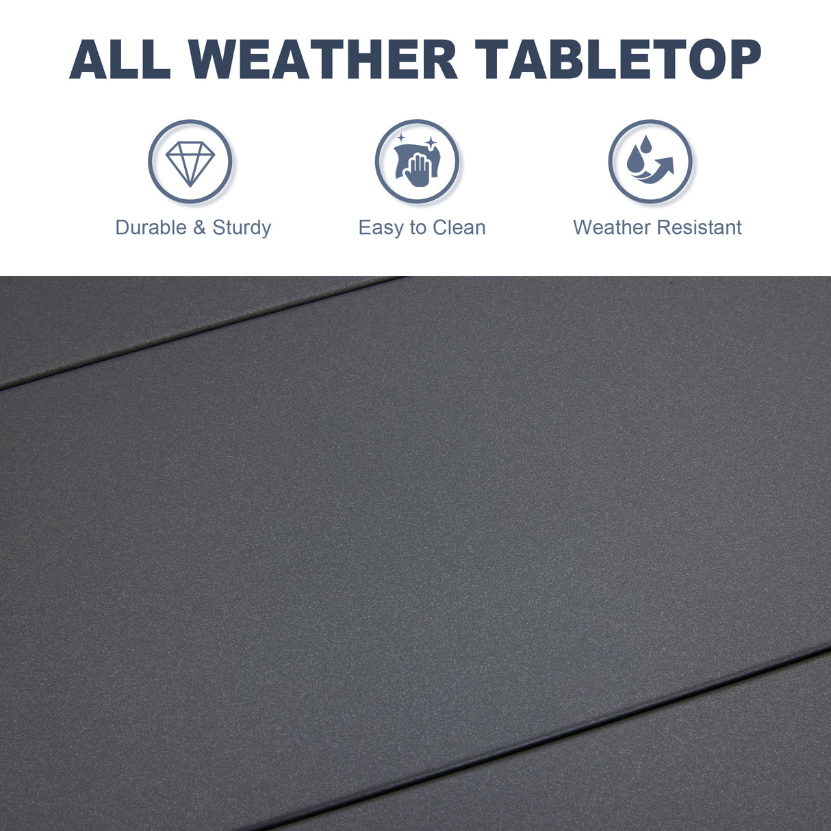 Vicllax Mesa cuadrada pequeña para exteriores, mesa de bistró para patio