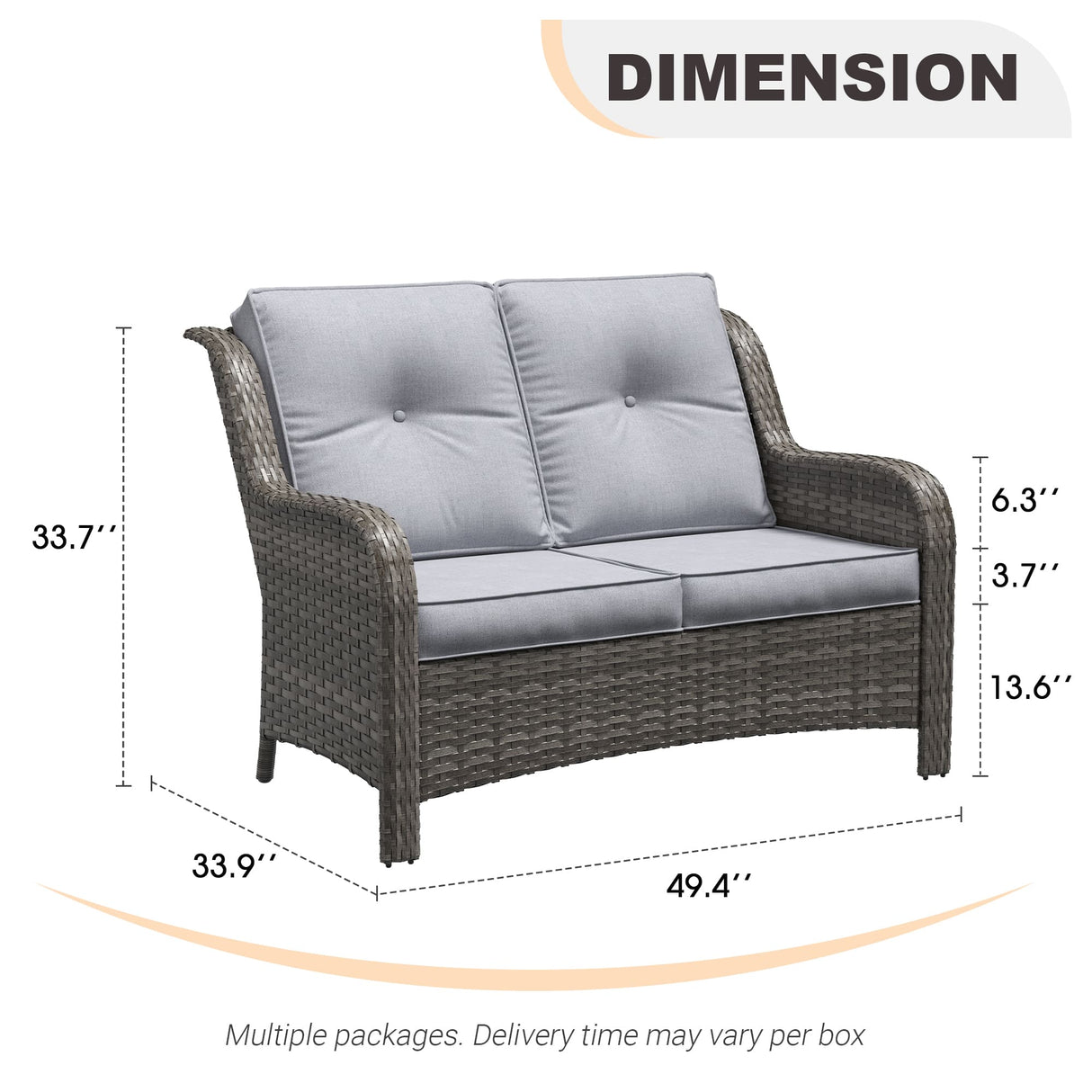 Vicllax Patio Wicker Oasis Lounge Sofa