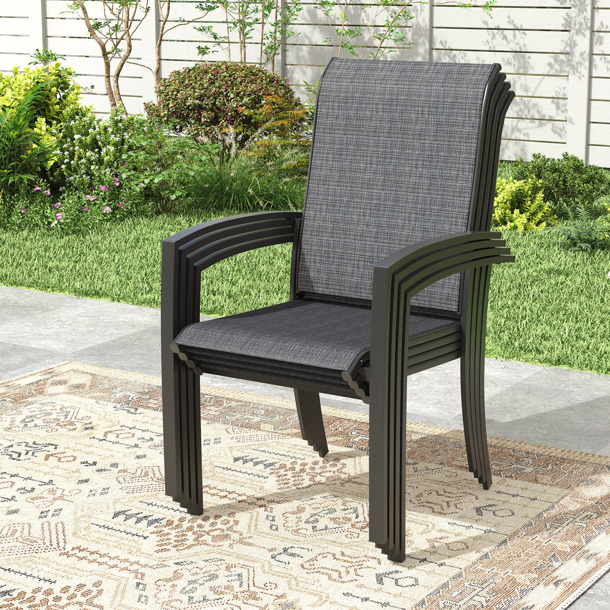 Vicllax Skyline Stackable Outdoor Dining Chair, Set of 2/4