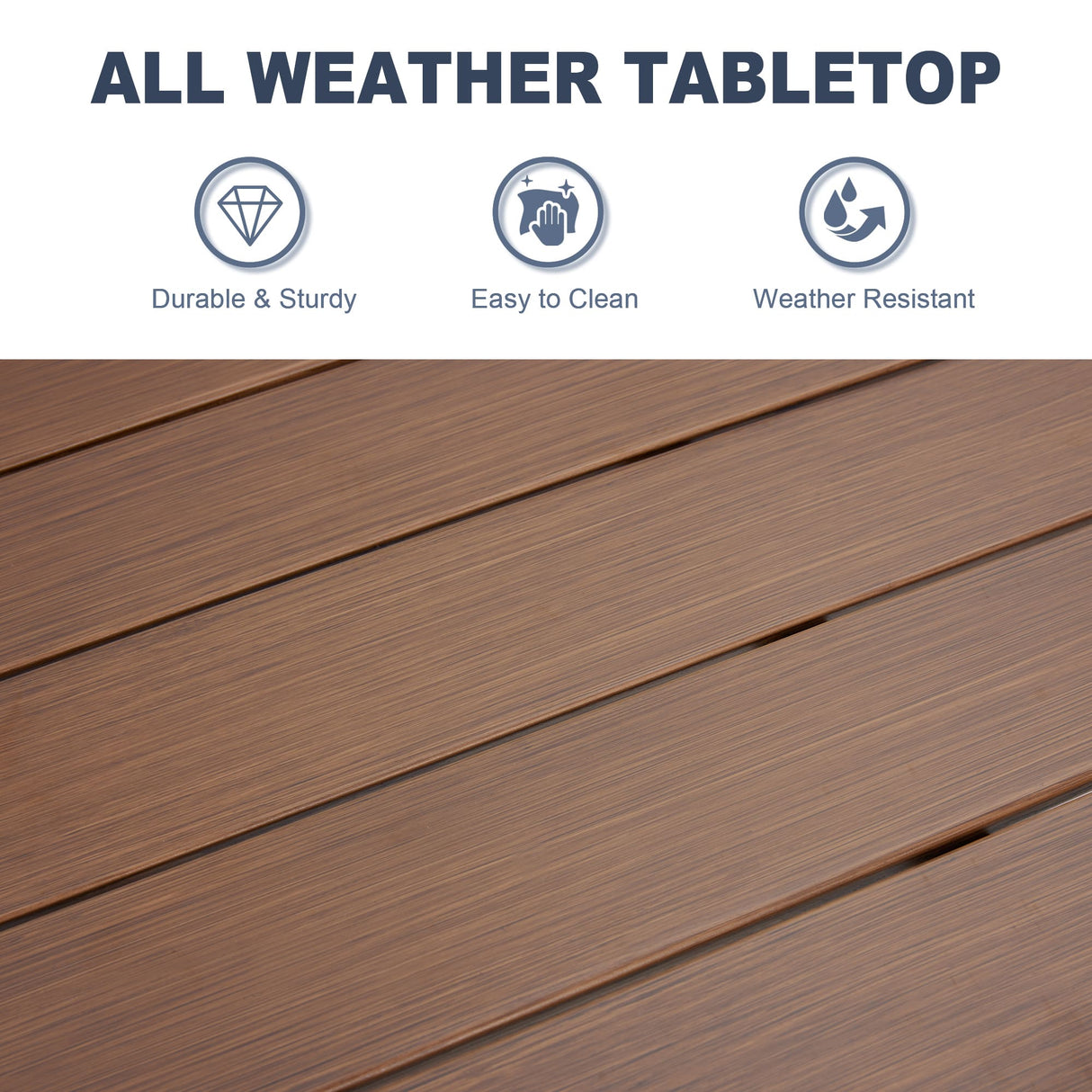 Vicllax Mesa cuadrada pequeña para exteriores, mesa de bistró para patio