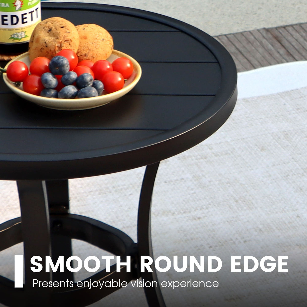 Outdoor Metal Round Side End Table