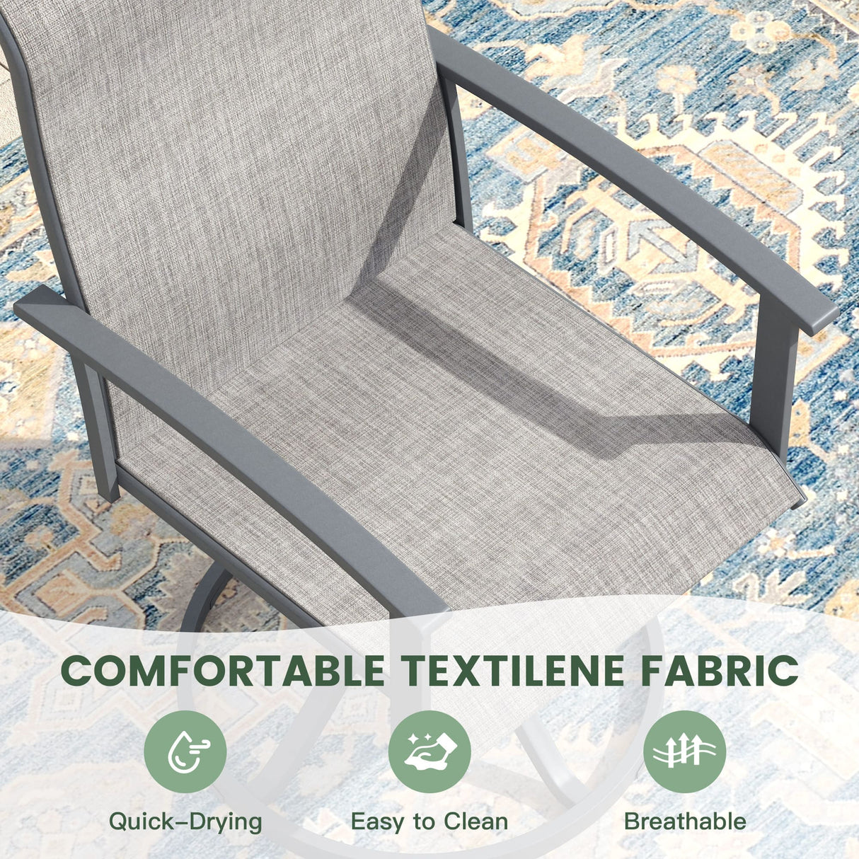 Vicllax Outdoor Dining Set for 8 People, Patio 60" Round Table with 8 Swivel Chairs