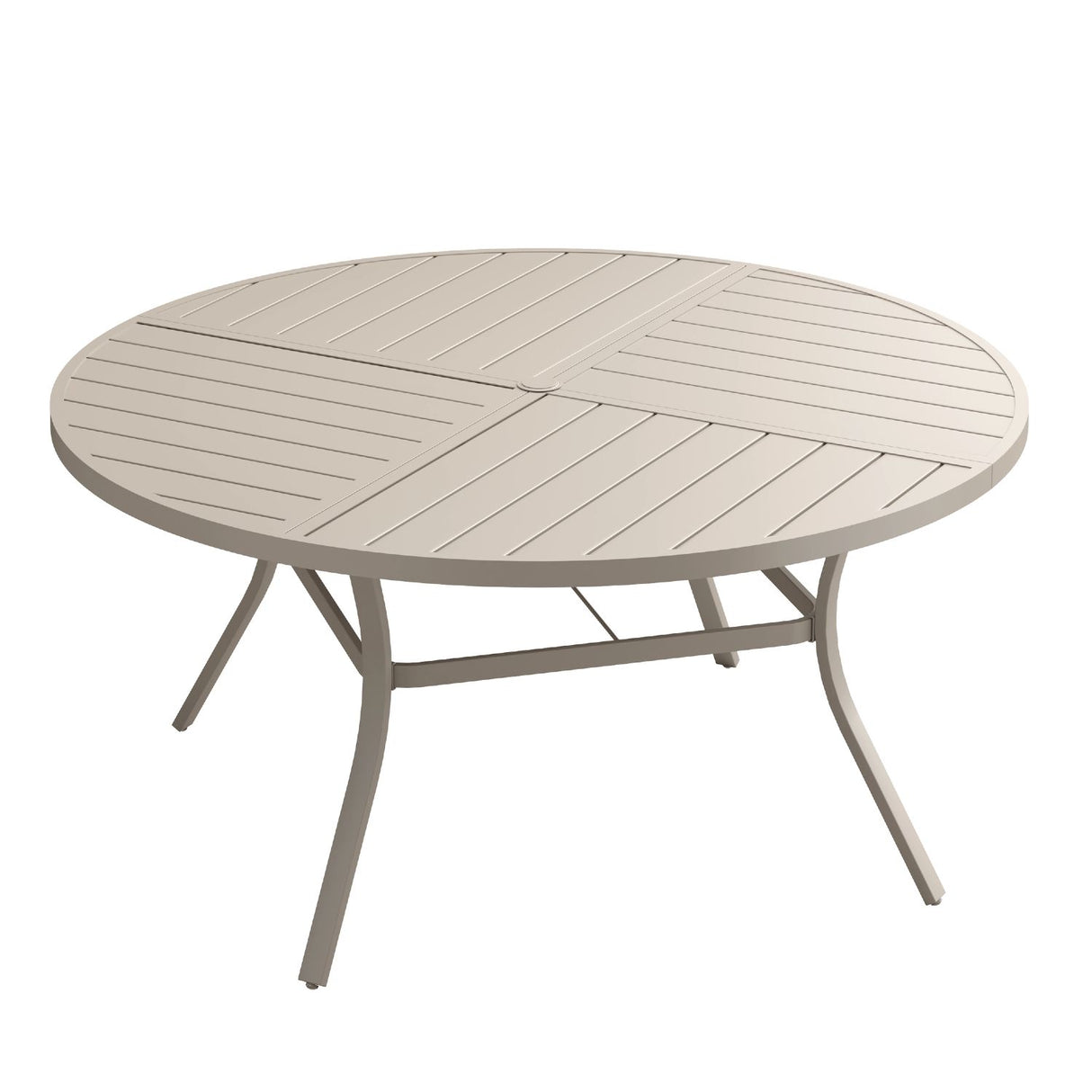 Vicllax Round Patio Dining Table for 4/6/8, Outdoor Large Metal Table
