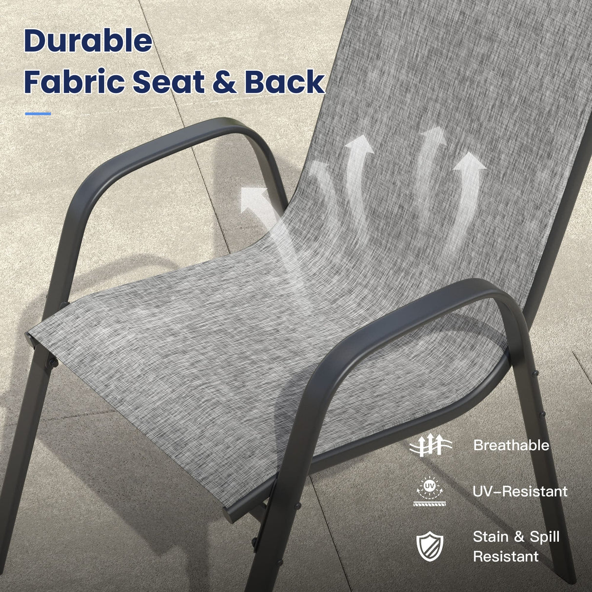 Vicllax 11 PCS Patio Dining Table Set, 60" Round Metal Table and Horizon Stackable Chair