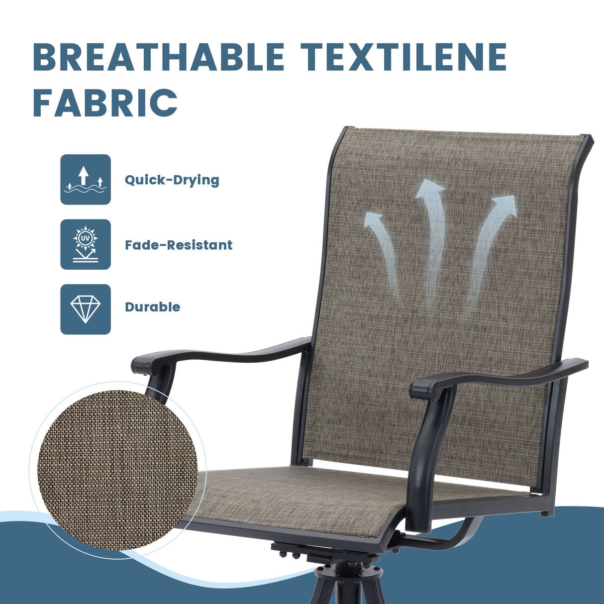 Vicllax 7-Piece Patio Dining Set, Patio Swivel Chairs and 63‘’ Outdoor Dining Table