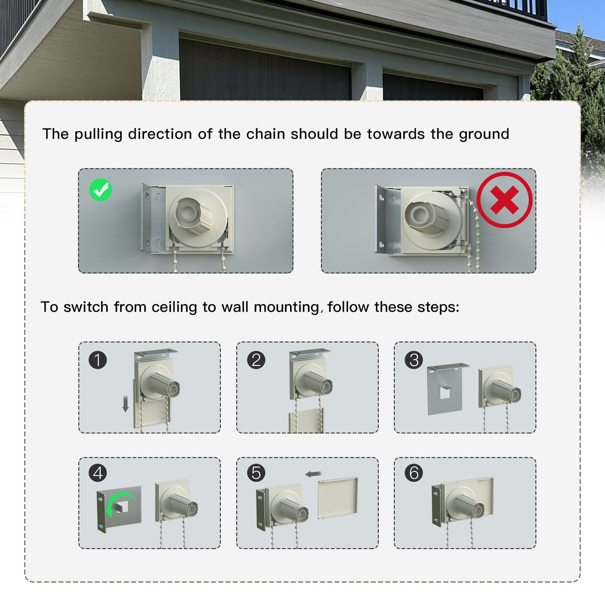 Vicllax Outdoor Custom Size Sun Blocking Roller Shade, Patio Shade Blinds, 96" drop