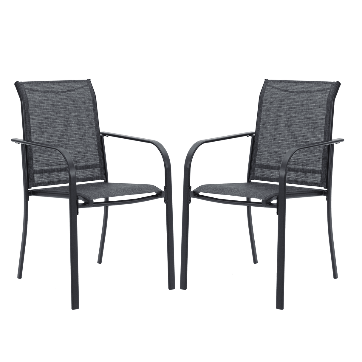 Vicllax Outdoor Textilene Stackable Sling Dining Chair, Set of 2/4/6