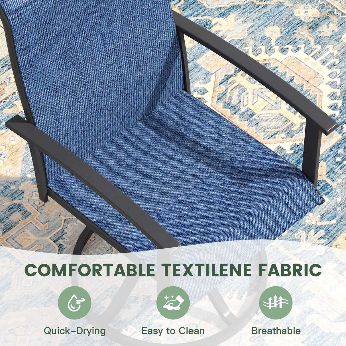 Vicllax Outdoor Dining Set for 8 People, Patio 60" Round Table with 8 Swivel Chairs