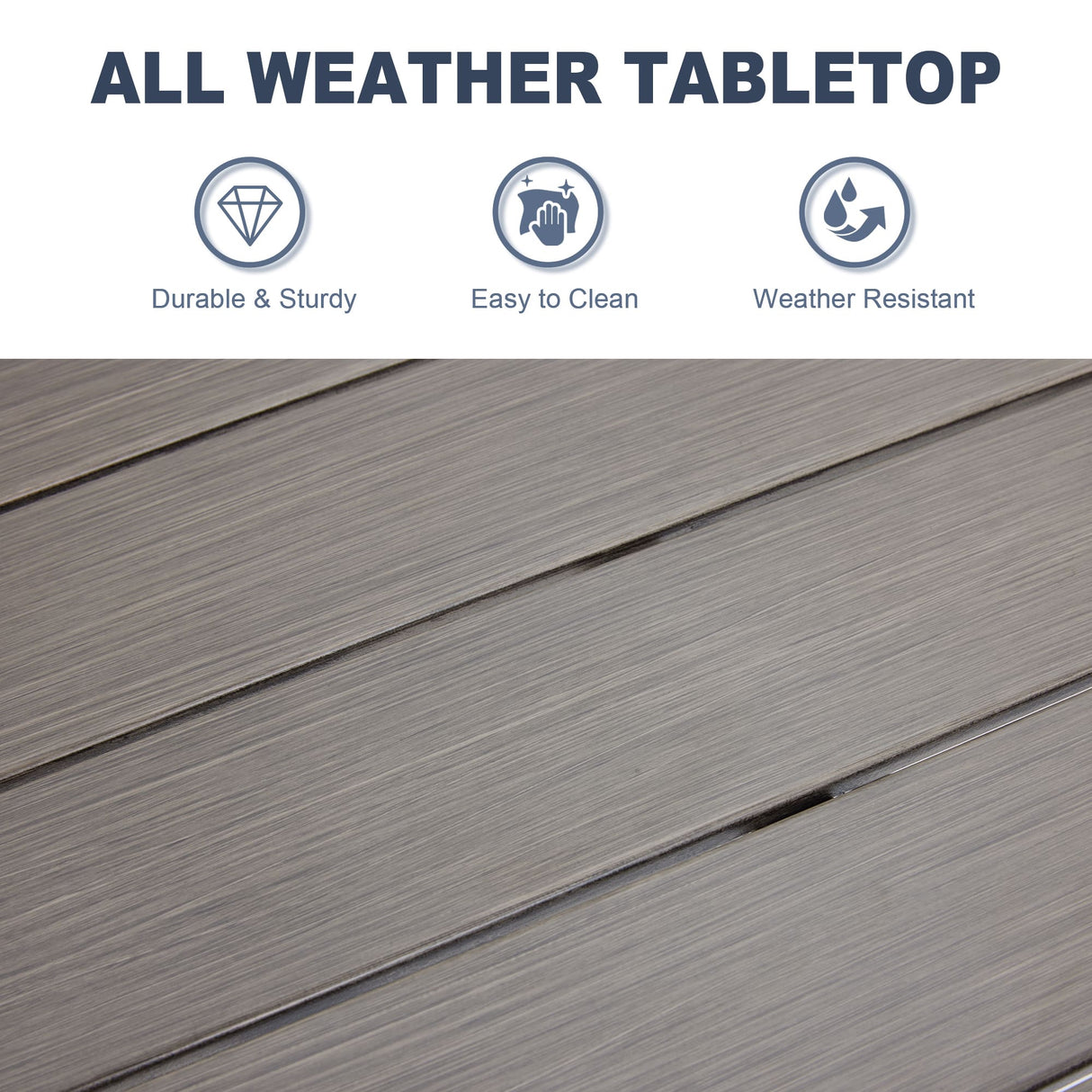 Vicllax 3-Piece Patio Bistro Set, Horizon Chairs and 27.6" Metal Square Table
