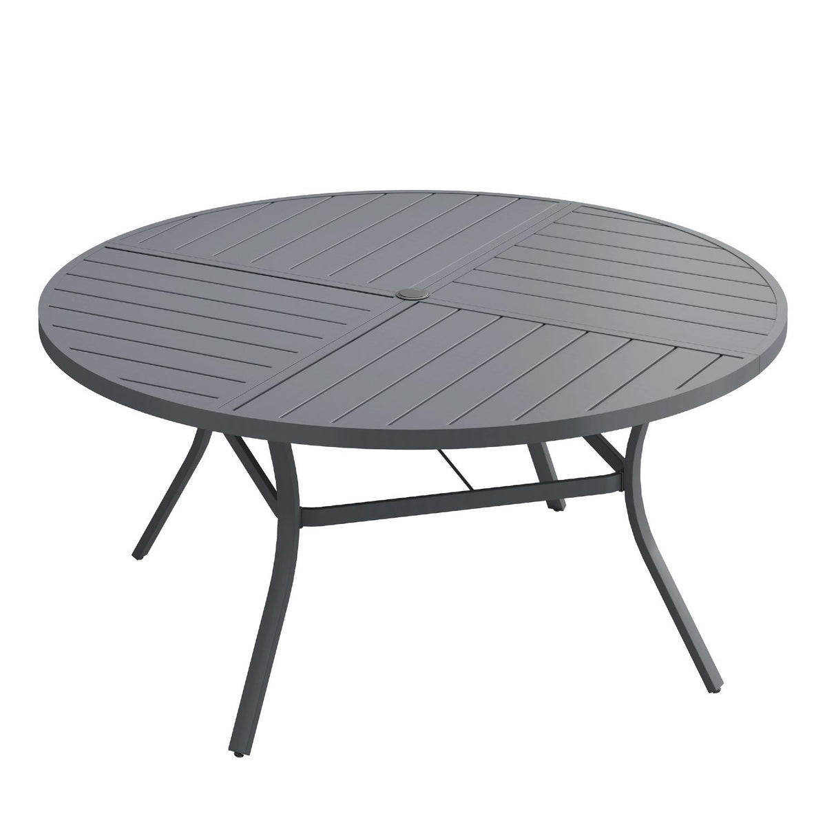 Vicllax Round Patio Dining Table for 4/6/8, Outdoor Large Metal Table