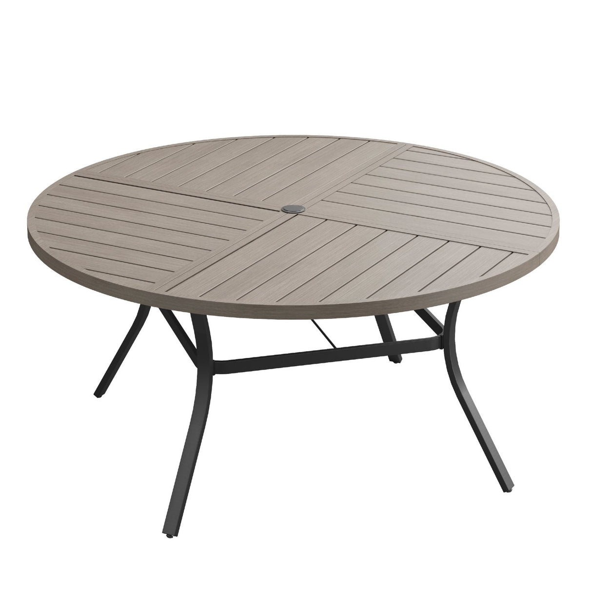 Vicllax Round Patio Dining Table for 4/6/8, Outdoor Large Metal Table