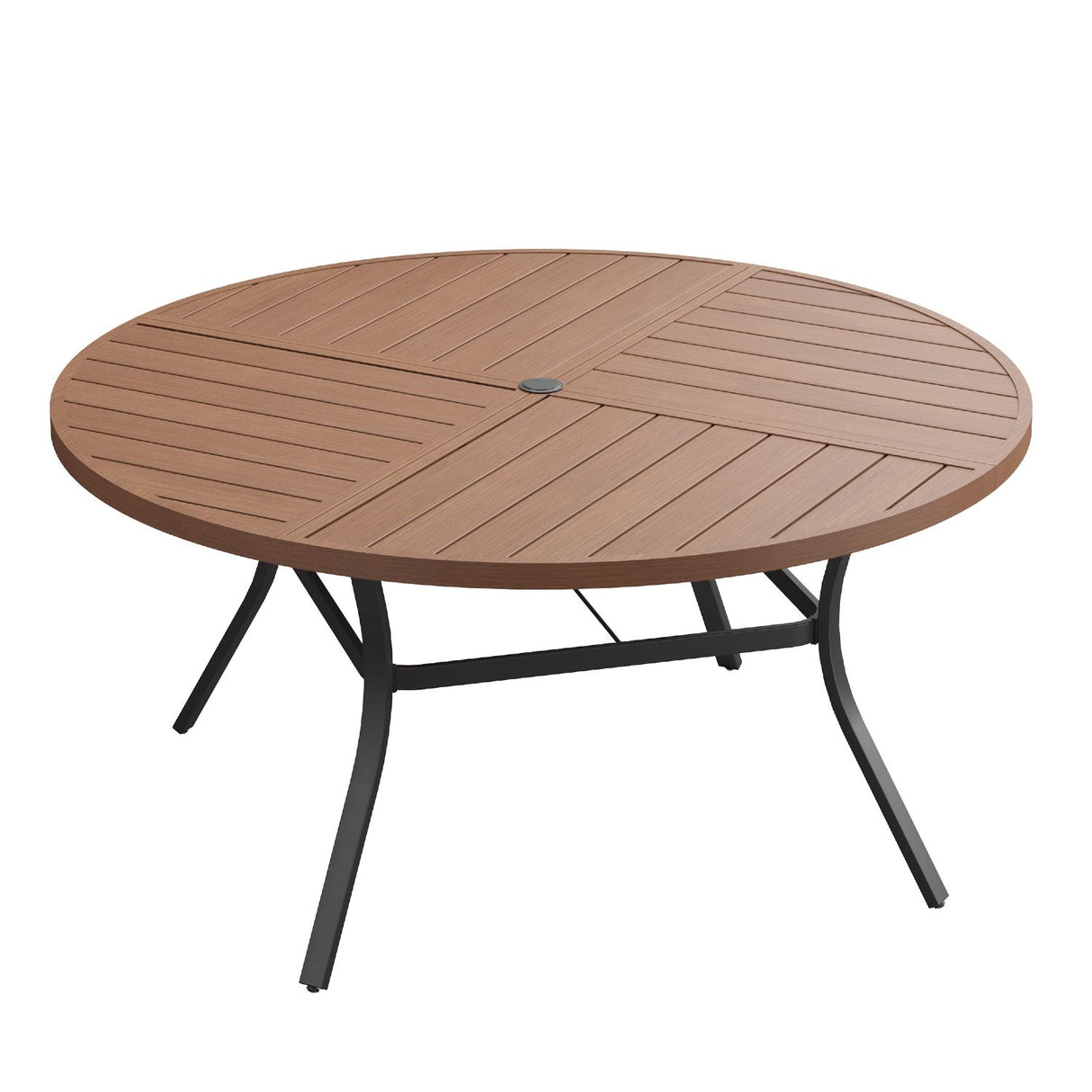 Vicllax Round Patio Dining Table for 4/6/8, Outdoor Large Metal Table