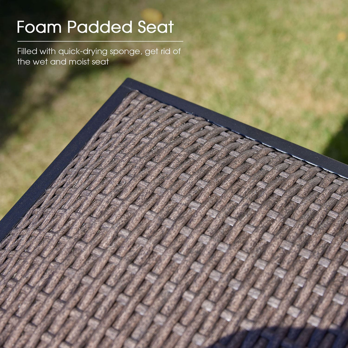 Vicllax 3/5 PCS Outdoor Swivel Bar Set, Patio Wicker Bar Chairs and Square Bar Table