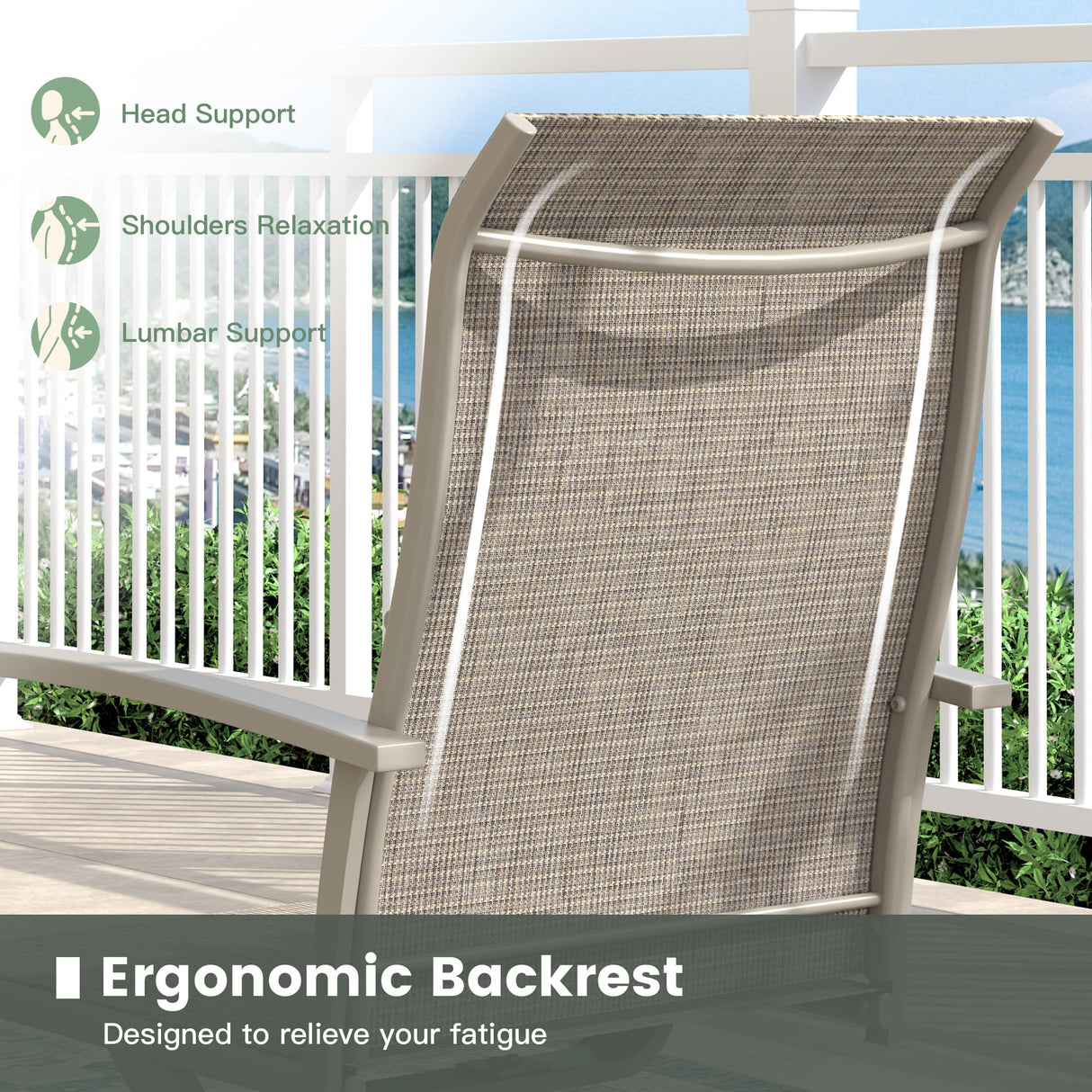 Vicllax Outdoor Dining Set for 6 People, Patio 47" Round Table with 6 Swivel Chairs