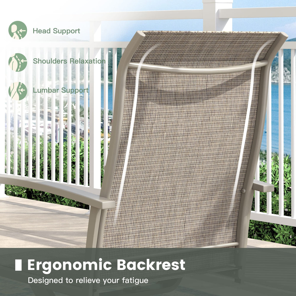 Vicllax Outdoor Dining Set for 6 People, Patio 47" Round Table with 6 Swivel Chairs