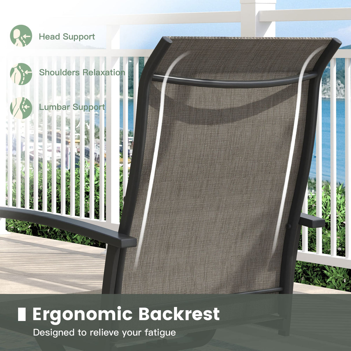 Vicllax 5-Piece Patio Dining Set, 40" Round Dining Table and Patio Swivel Chairs