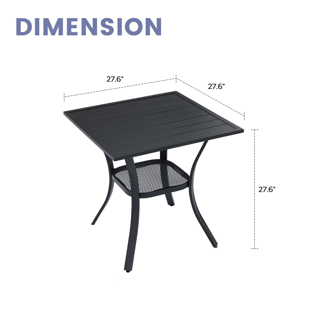 Vicllax Mesa cuadrada pequeña para exteriores, mesa de bistró para patio