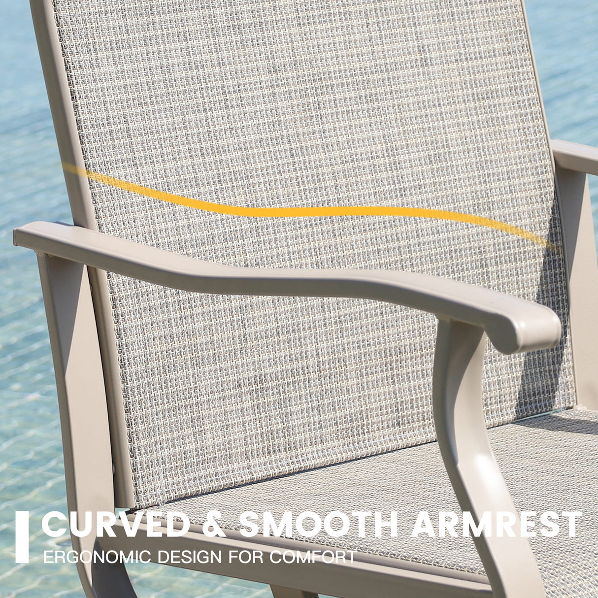 Vicllax Patio Swivel Chairs Set of 2/4/6, Outdoor 360 Degree Metal Swivel Sling Chairs