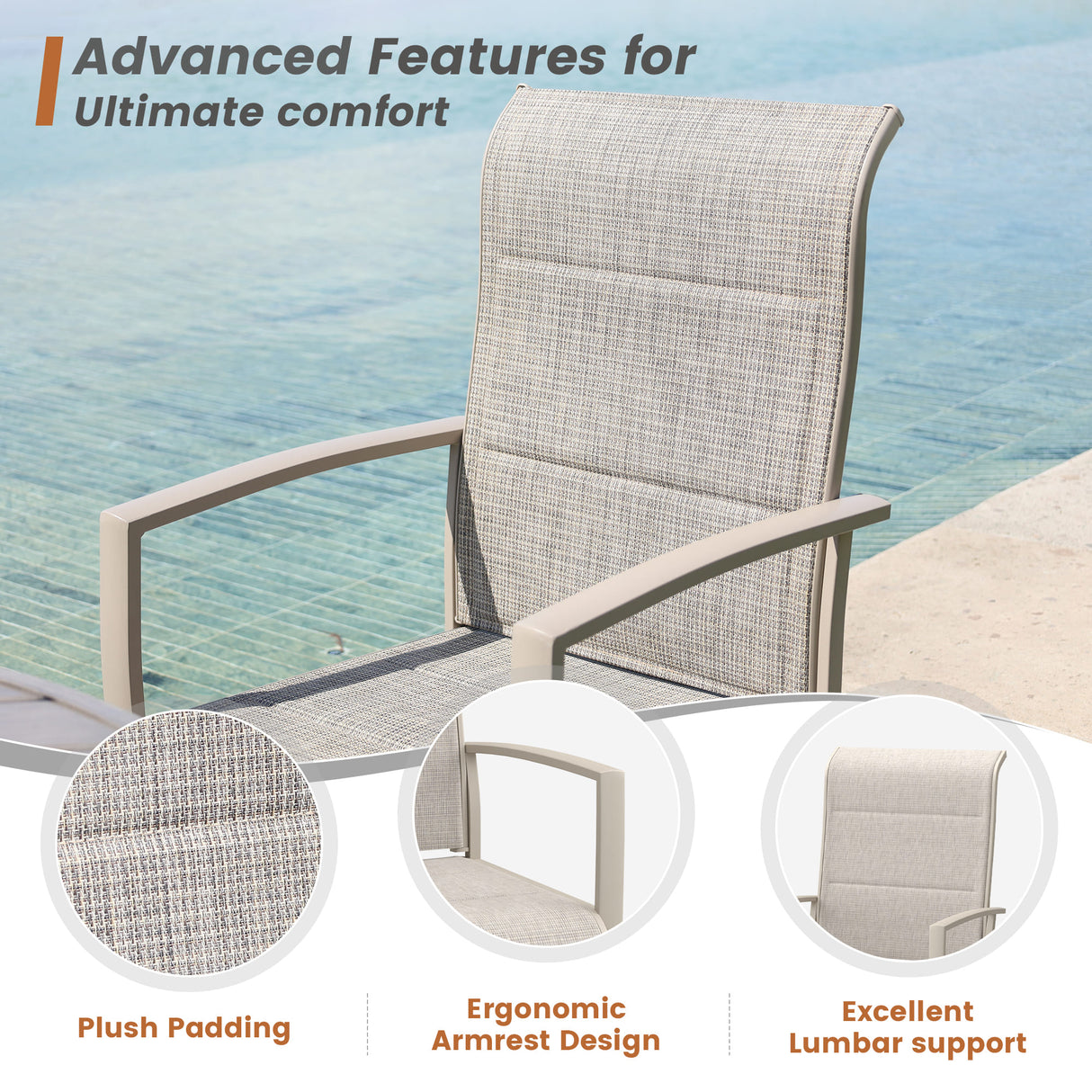 Vicllax 5-Piece Outdoor Furniture Set, Outdoor Dining Set for Lawn Garden