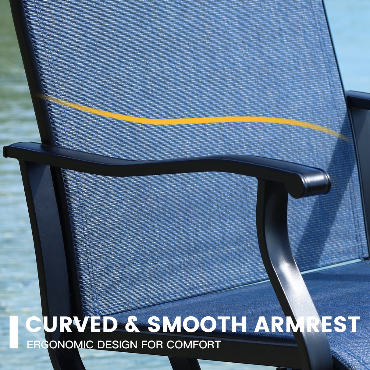 Vicllax Patio Swivel Chairs Set of 2/4/6, Outdoor 360 Degree Metal Swivel Sling Chairs