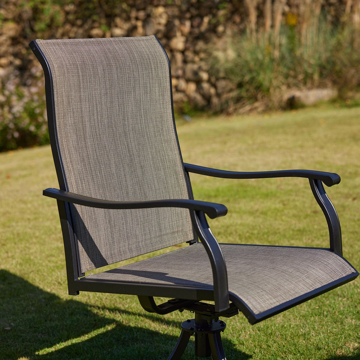 Vicllax 9 Pieces Outdoor Dining Set with 59" Square Dining Table and Swivel Chairs