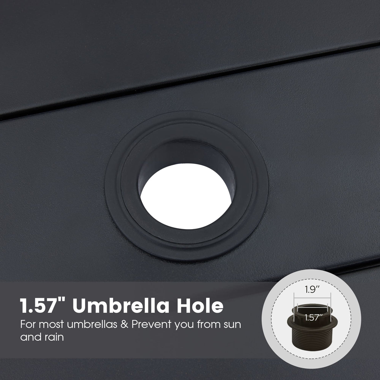 Vicllax 5 Pieces Outdoor Dining Set with Square Table and Padded Stackable Chairs