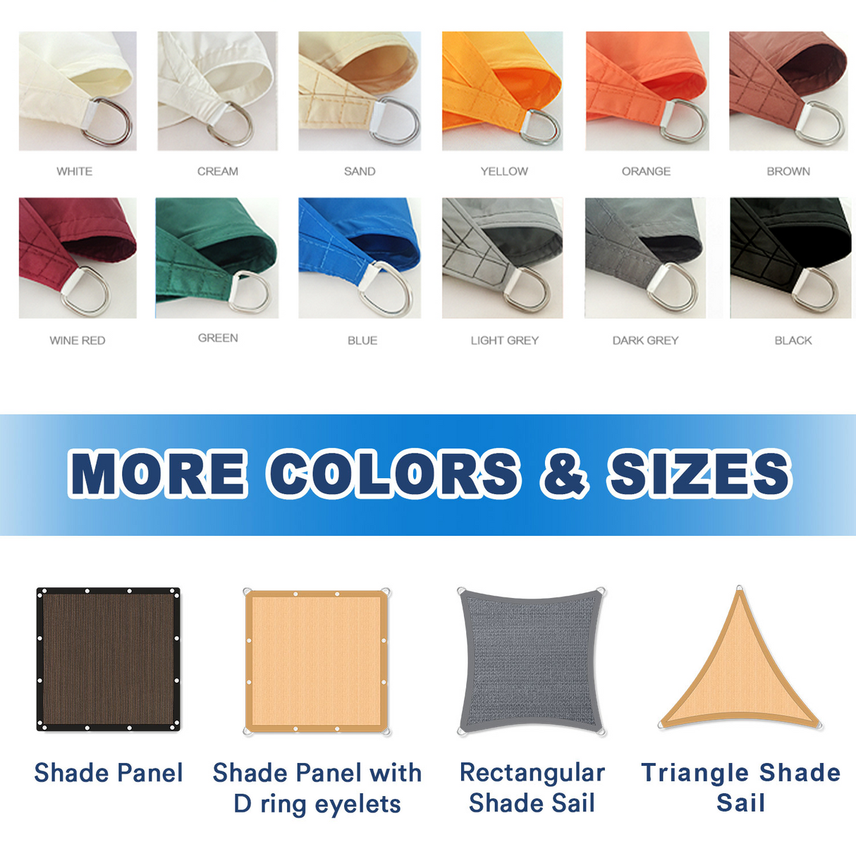 Vicllax Custom Sized Waterproofing Sun Shade Fabric