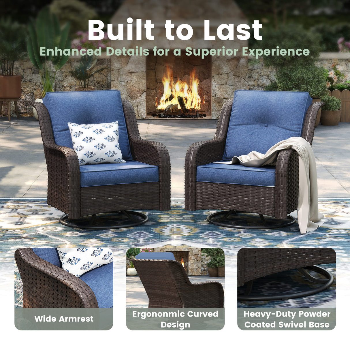 Vicllax Patio Wicker Oasis Lounge Sofa