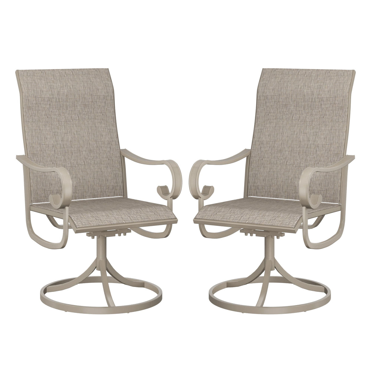 Vicllax Patio Swivel Chairs Set of 2/4/6, Outdoor Textilene Swivel Dining Chair