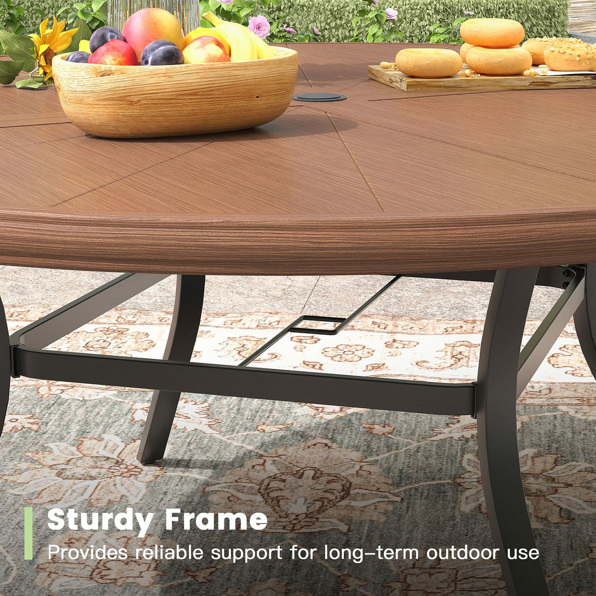 VICLLAX 9 Pieces Outdoor Dining Set, Swivel Dining Chairs Set of 8 and Round Patio Table