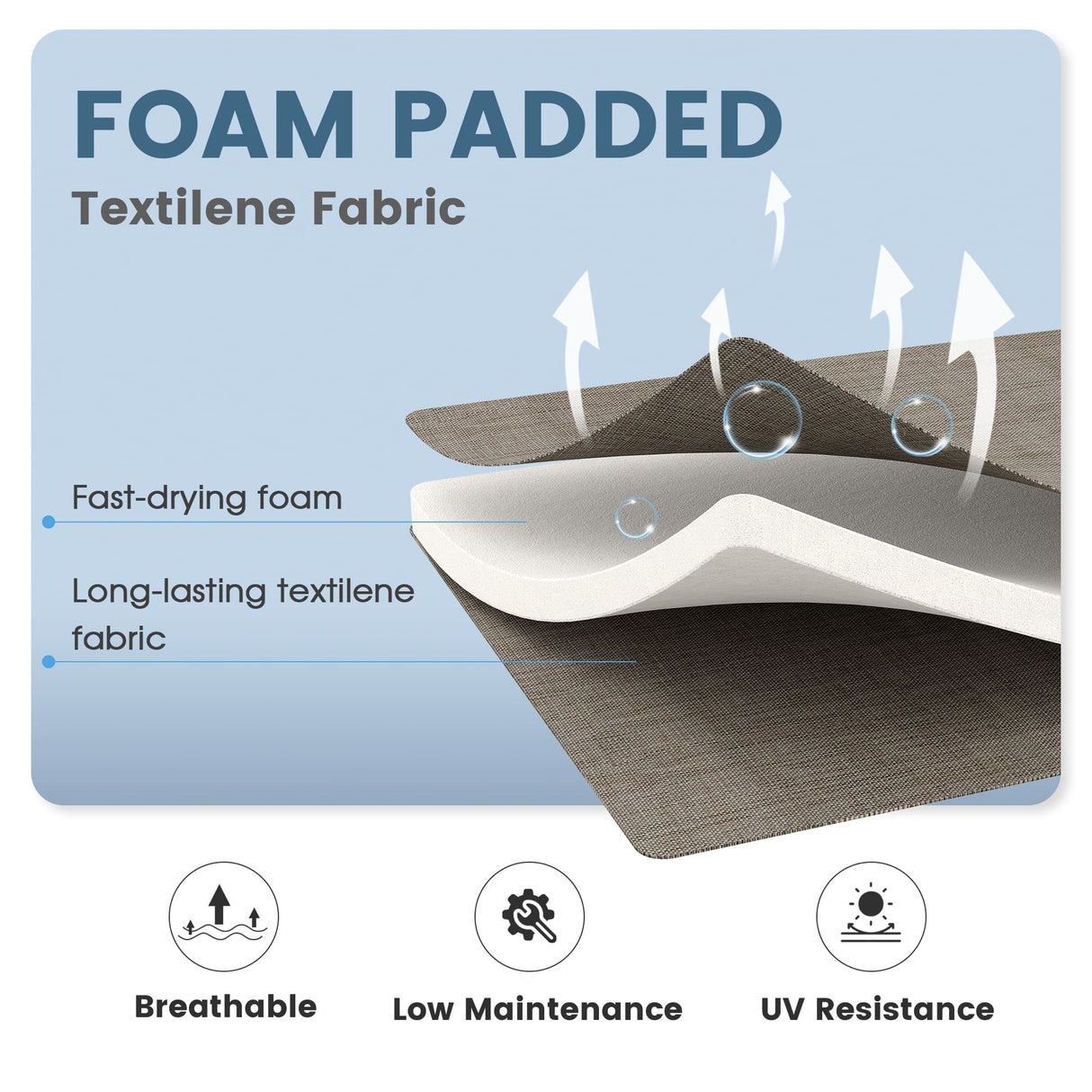 Vicllax 7 Pieces Outdoor Dining Set with Rectangular Dining Table and Padded Swivel Chairs