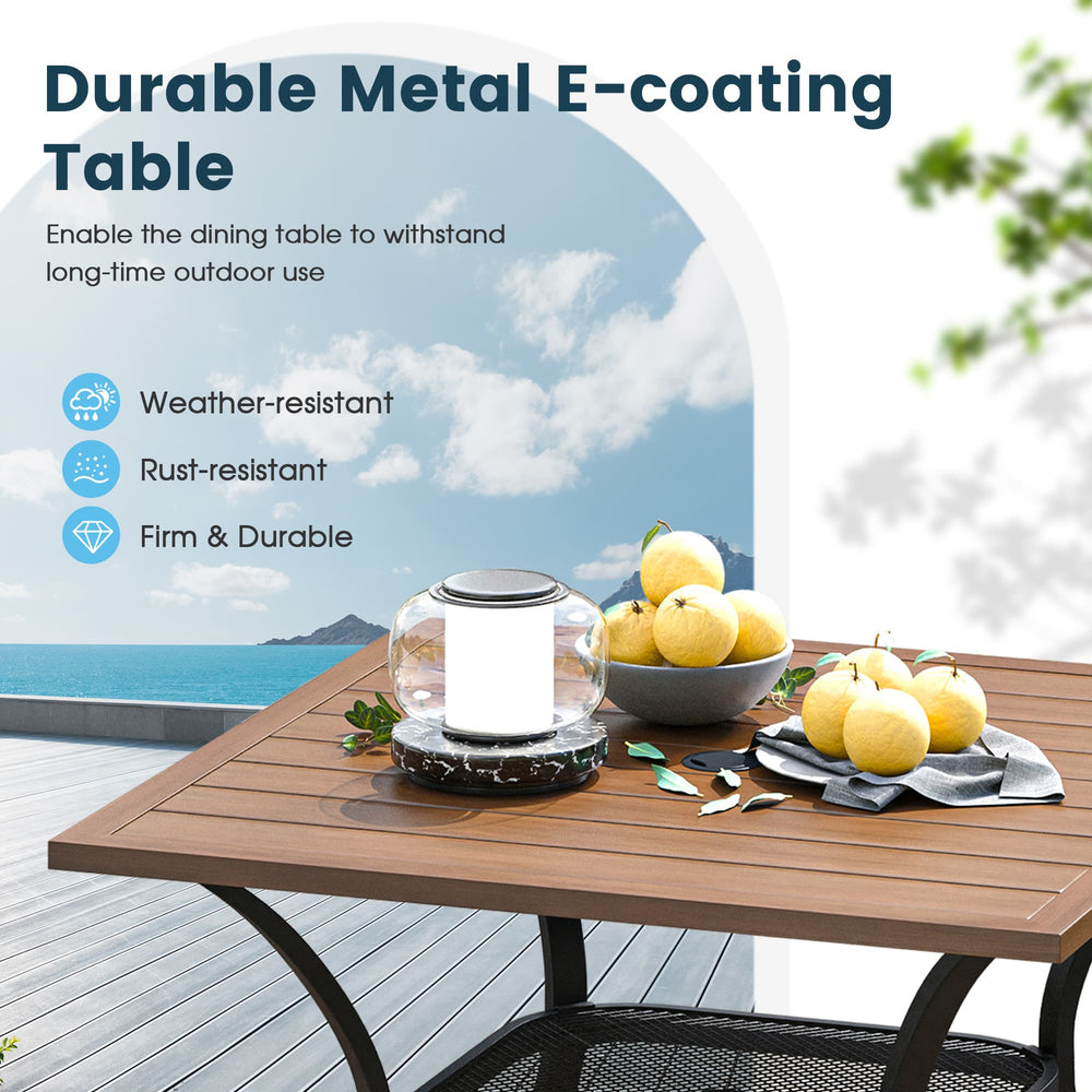 Vicllax 5 Pieces Outdoor Dining Set, 37.8"Square dining Table and Sierra Swivel Chair