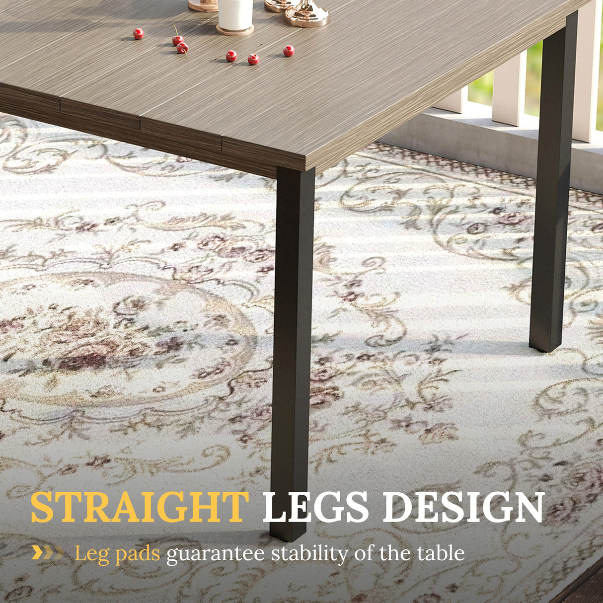 Vicllax 5 Pieces Outdoor Dining Set, Metal Sqaure Table with Umbrella Hole and Swivel Dining Chairs