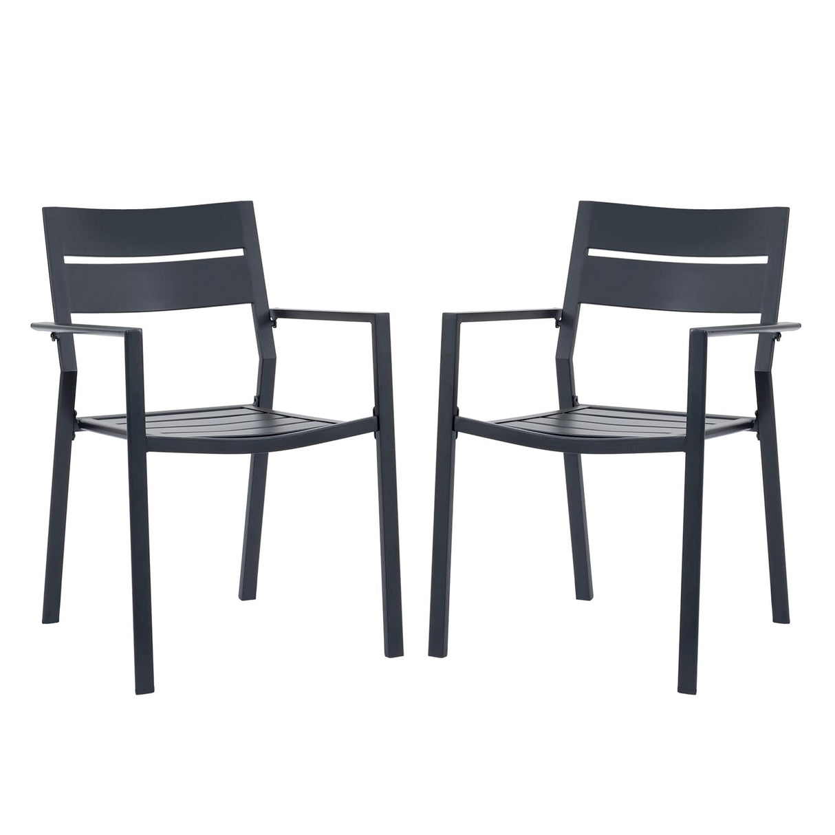Vicllax Outdoor Patio Dining Chairs Stackable Metal Chairs