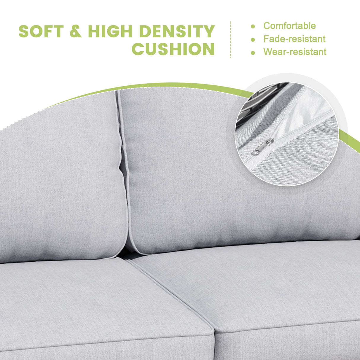 Vicllax 3/5 Pcs Garden Sofa Set, Wicker Outdoor Conversation Set with Sofa Chairs and Ottomans