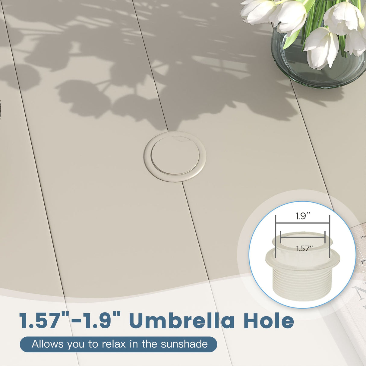 Vicllax 7 pcs Outdoor Dining Set, Rectangular Metal Table and 6 Textilene Swivel Dining Chairs