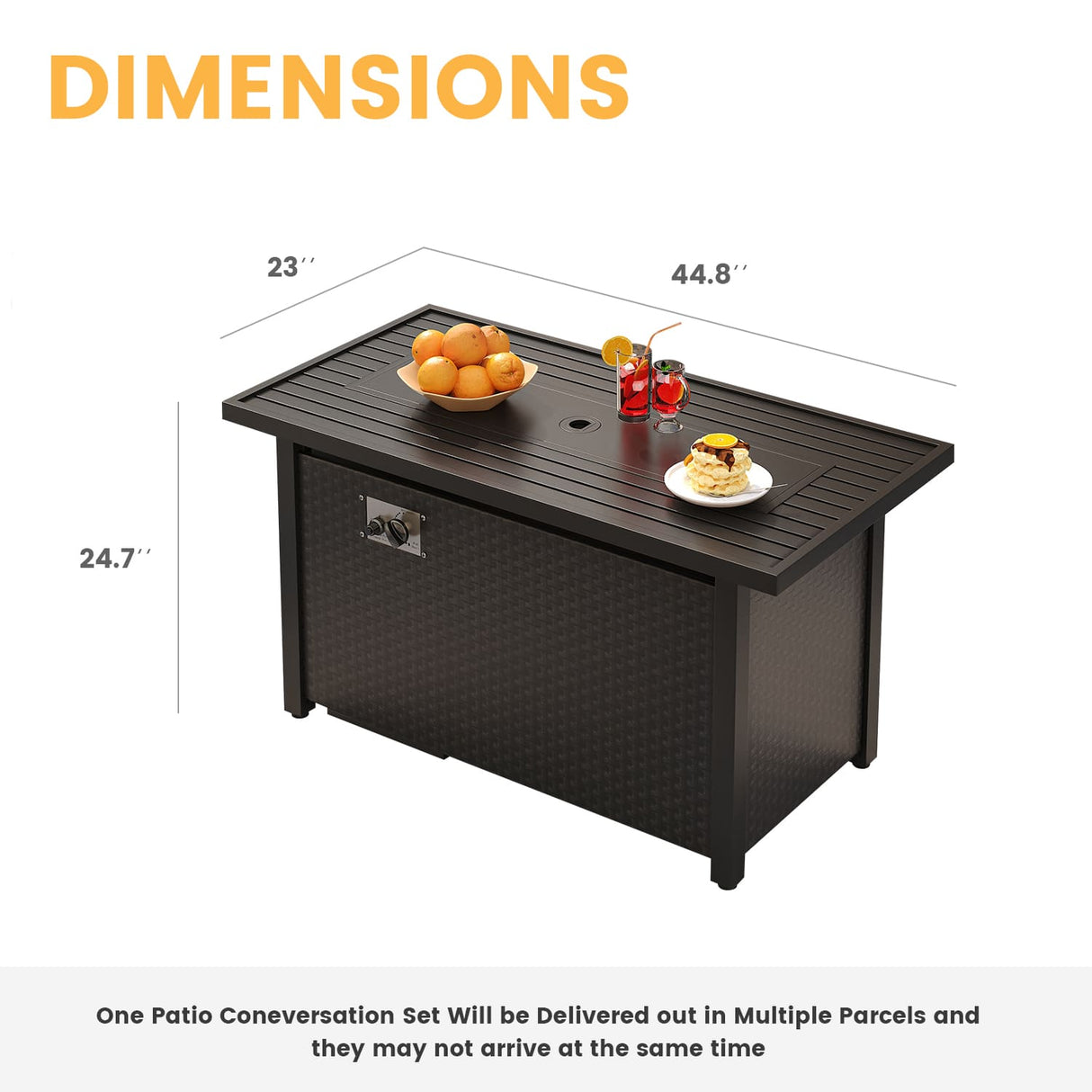 Vicllax 45 Inch Propane Fire Pit Table, Outdoor 50,000 BTU Steel Gas Fire Pit