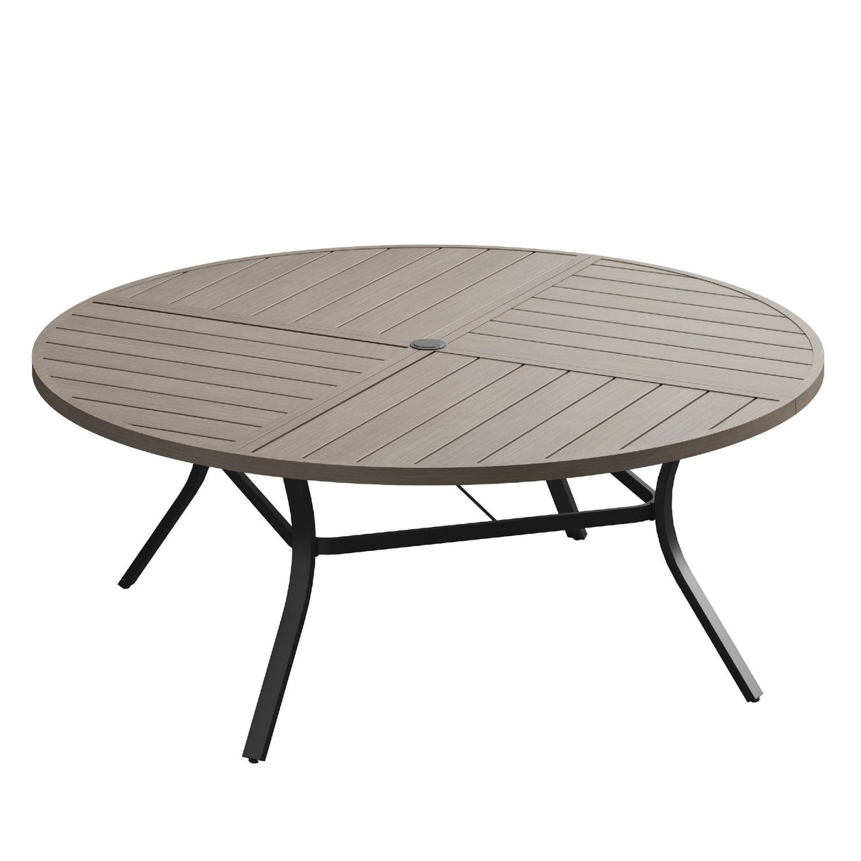 Vicllax Round Patio Dining Table for 10, 63" Outdoor Large Metal Table
