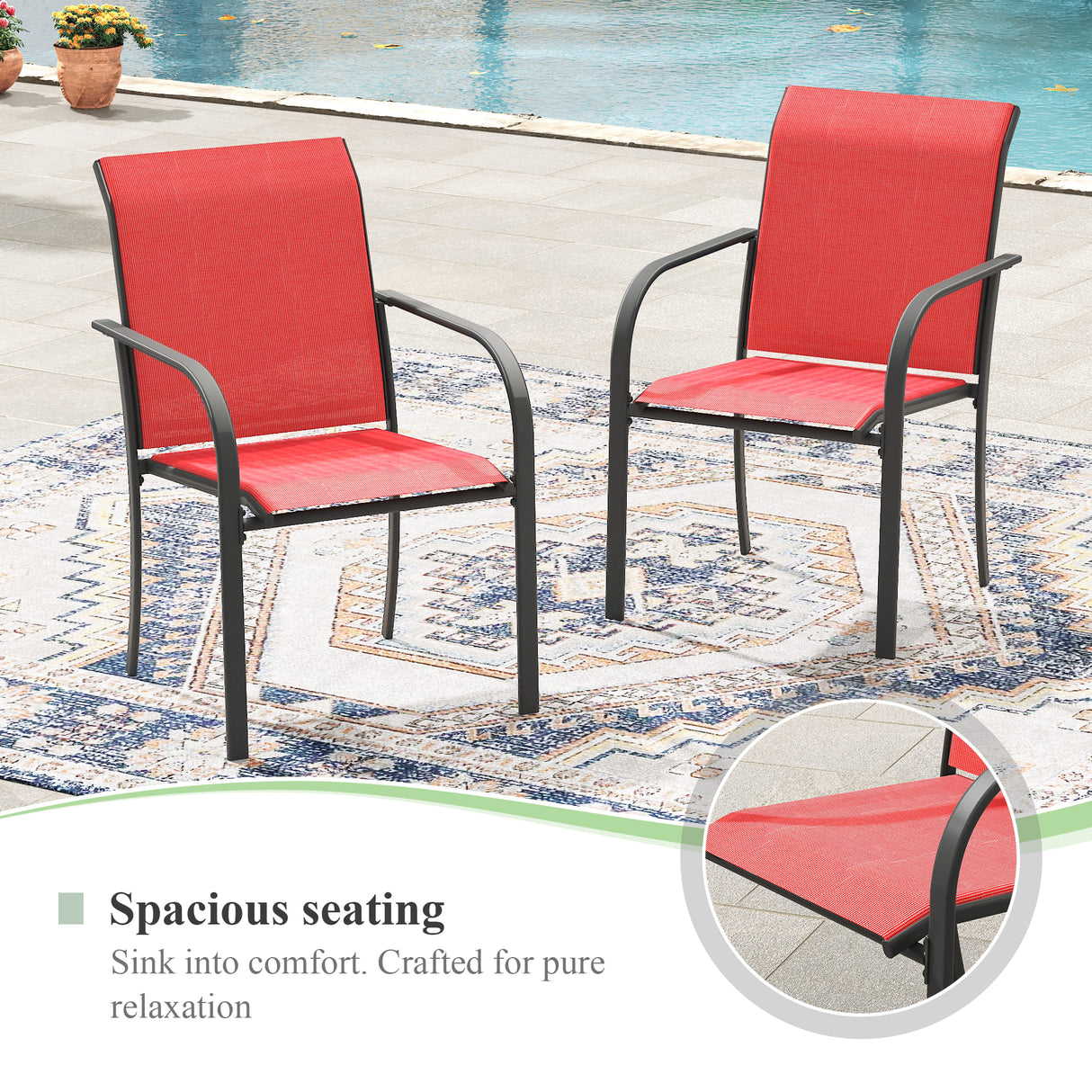 VICLLAX 11-Pcs Outdoor Dining Set, 63” Round Metal Table with Umbrella Hole & 10 Stackable Chairs