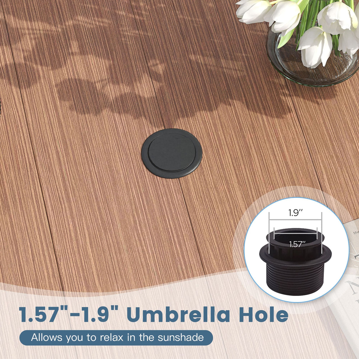 Vicllax 7 pcs Outdoor Dining Set, Rectangular Metal Table and 6 Textilene Swivel Dining Chairs