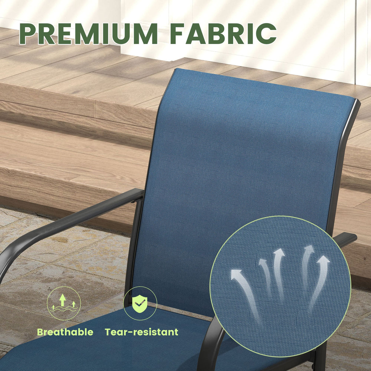 Black Table & Blue Chairs