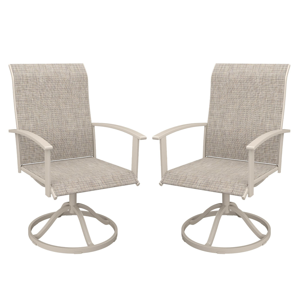 Vicllax 360° Outdoor Swivel Chairs with Ergonomic Armrests, Available in Sets of 2/4/6