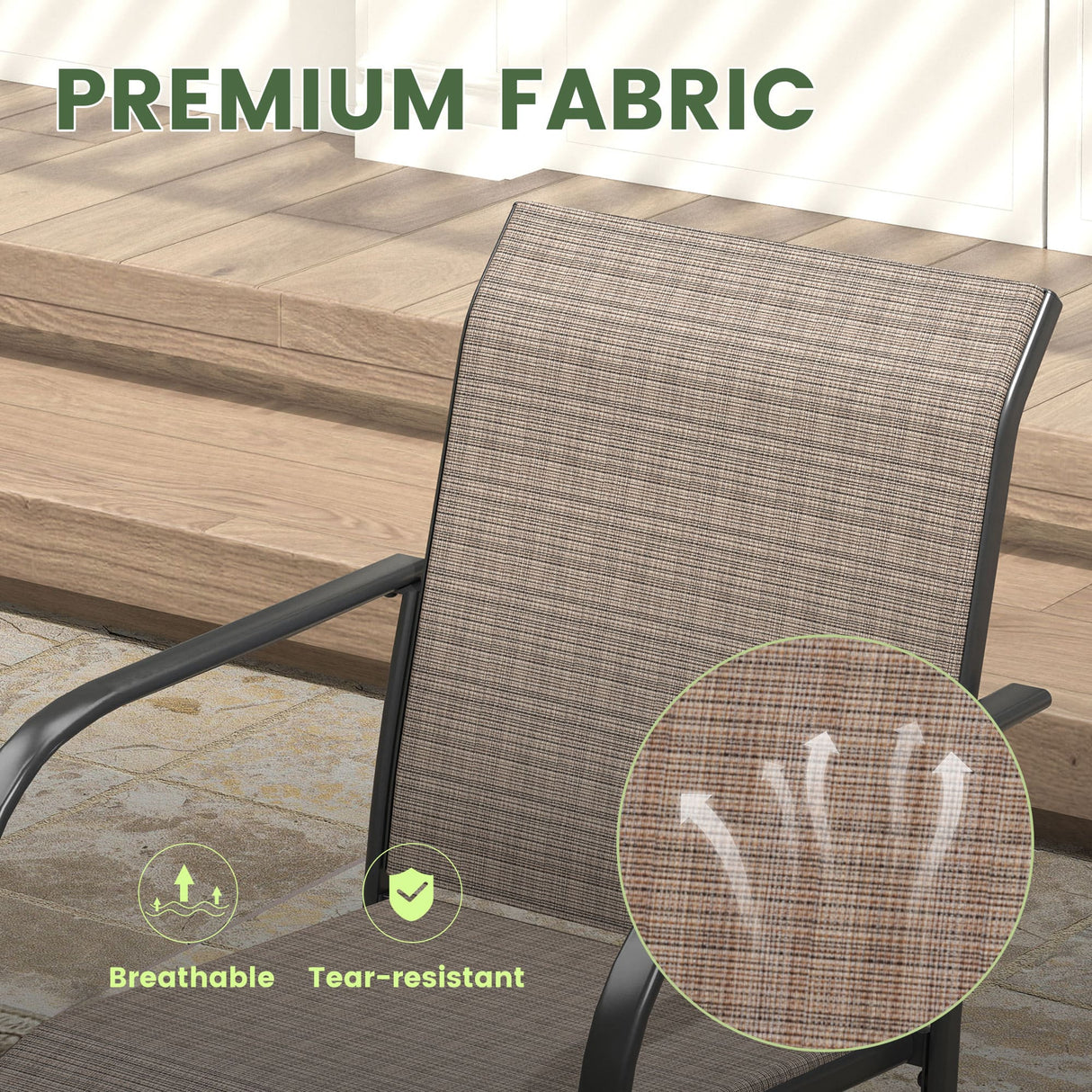 VICLLAX 5/7 PCS Patio Dining Table Set, Round Metal Table with Shelf and Stackable Sling Chair