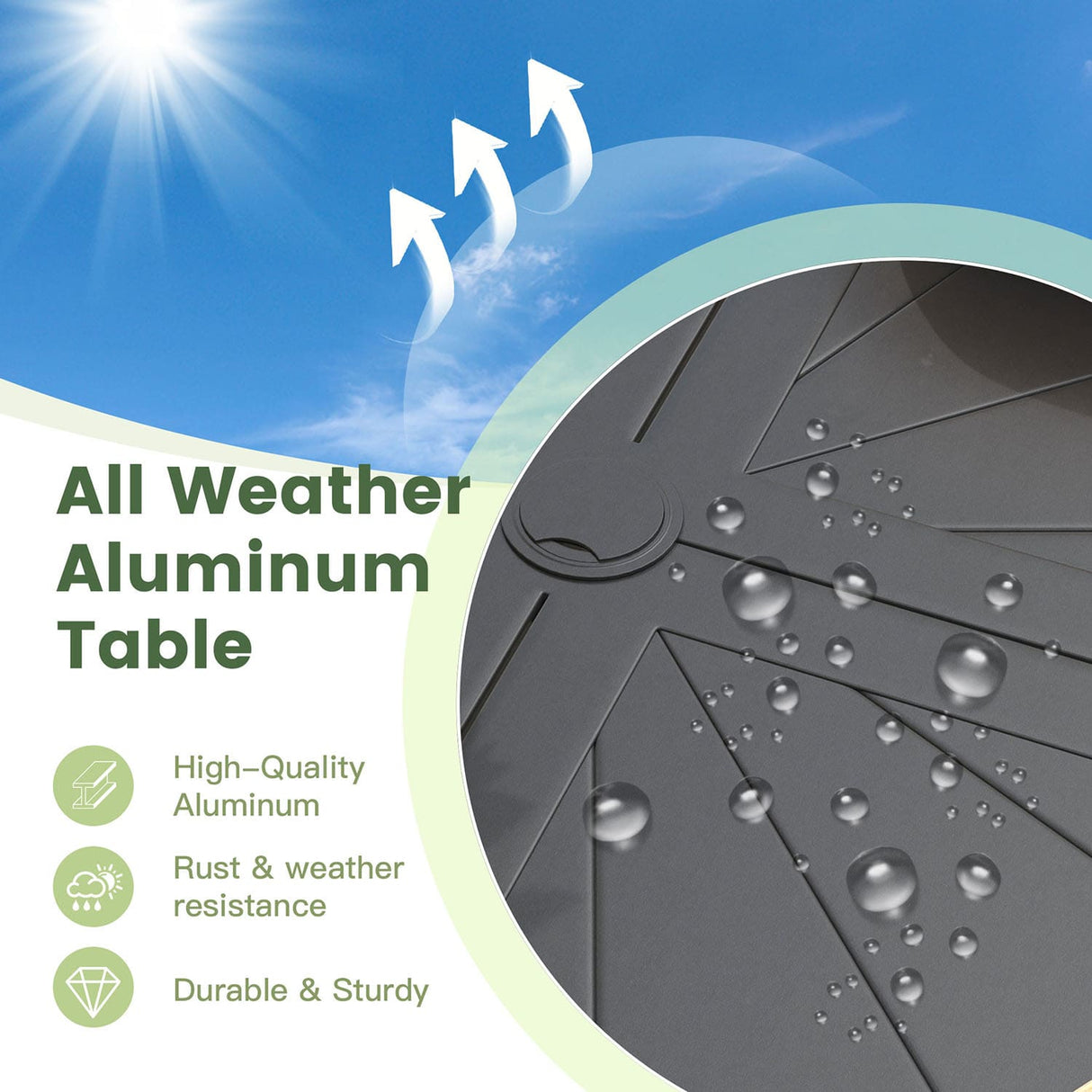 Vicllax 9 Pieces Outdoor Dining Set, Metal Round Table and Premium Paddad Swivel Chairs