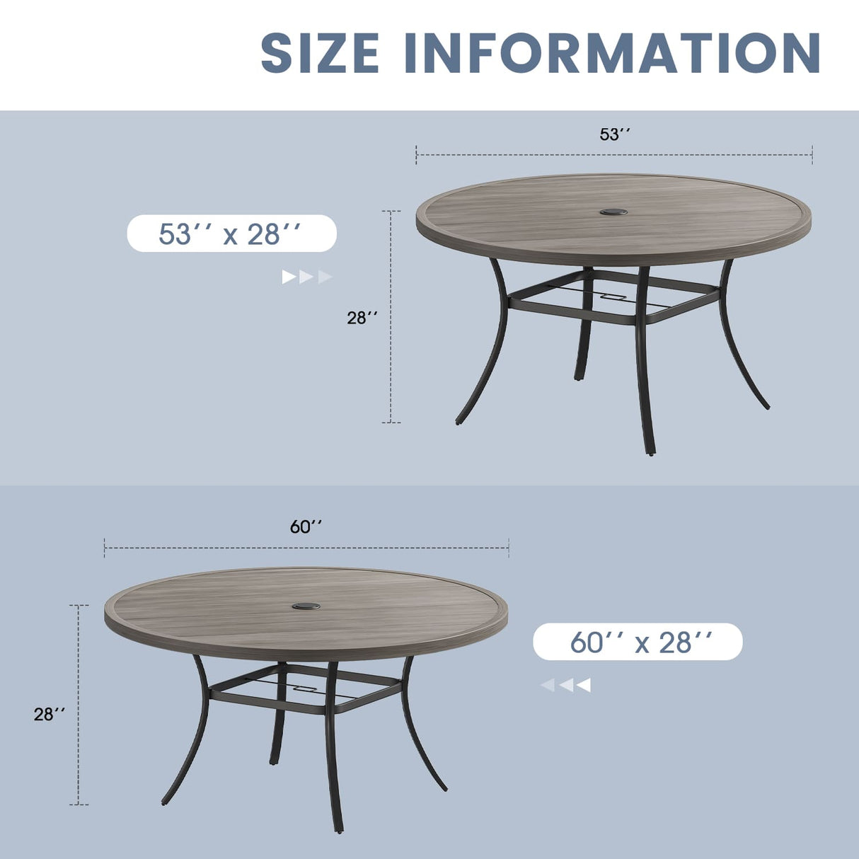 Vicllax 9-Piece Outdoor Dining Set with Patio Round Metal Table and Stackable Sling Chairs