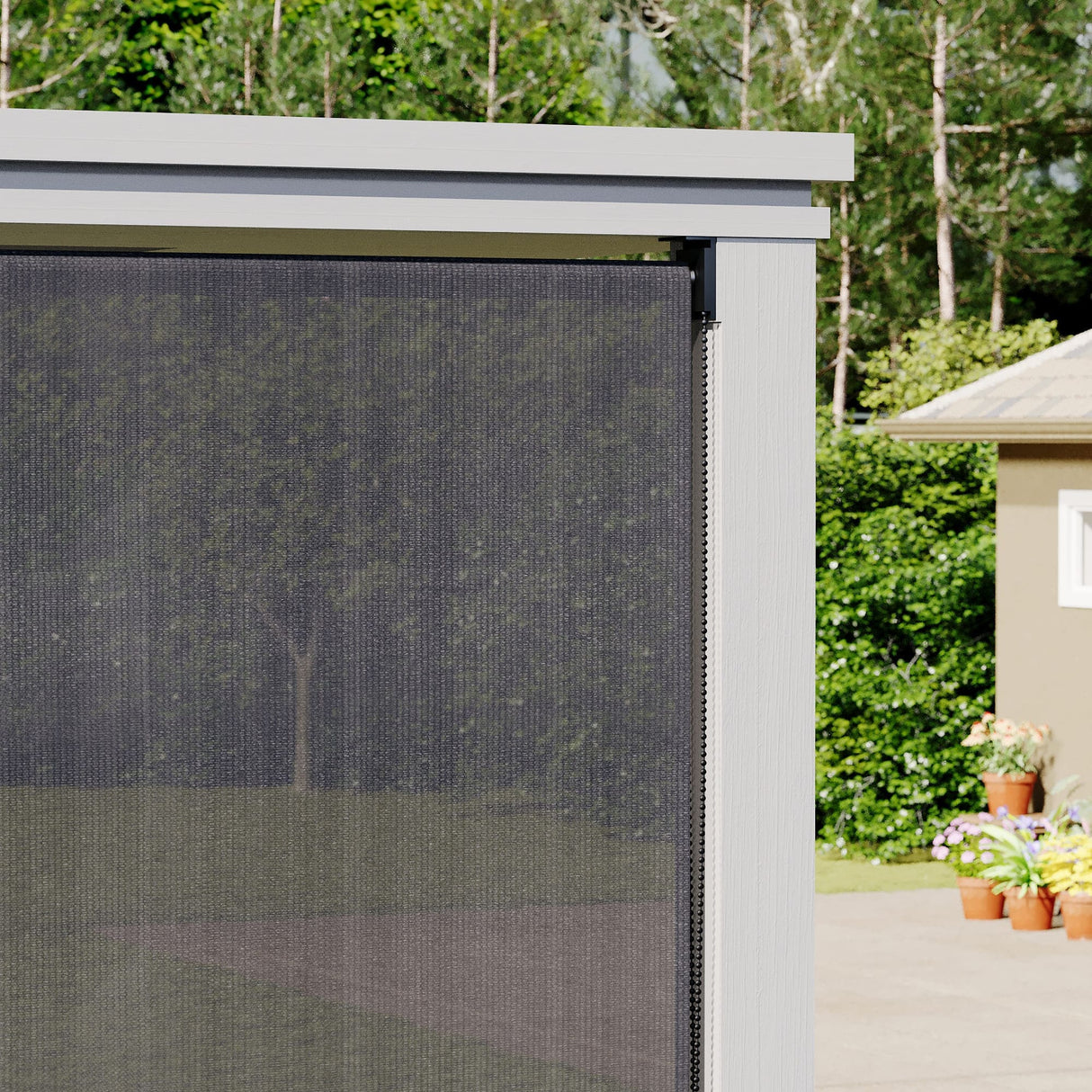 Vicllax Outdoor Sun Blocking Roller Shade, Patio Roll Up Shade Blinds